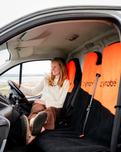 Single Car Seat Cover in Orange & Black