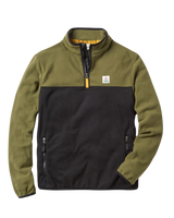 The Passenger Mens Set Off Polar 1/4 Zip Fleece Jacket in Khaki