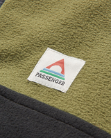 The Passenger Mens Set Off Polar 1/4 Zip Fleece Jacket in Khaki