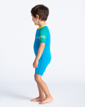 The C-Skins Boys C-Kid Baby Shorty Wetsuit in Cyan, Green & Aurora Yellow
