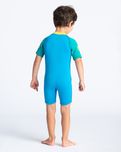 The C-Skins Boys C-Kid Baby Shorty Wetsuit in Cyan, Green & Aurora Yellow