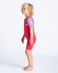The C-Skins Girls C-Kid Baby Shorty Wetsuit in Coral, Lilac & Bright Coral