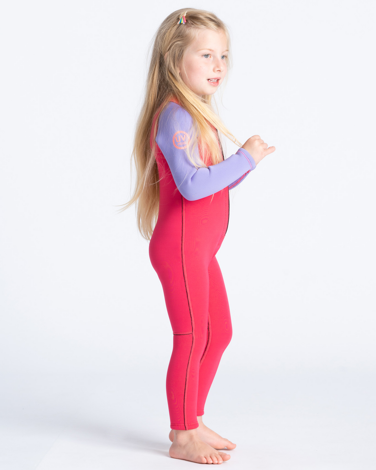The C-Skins Girls C-Kid Baby Wetsuit in Coral, Lilac & Bright Coral