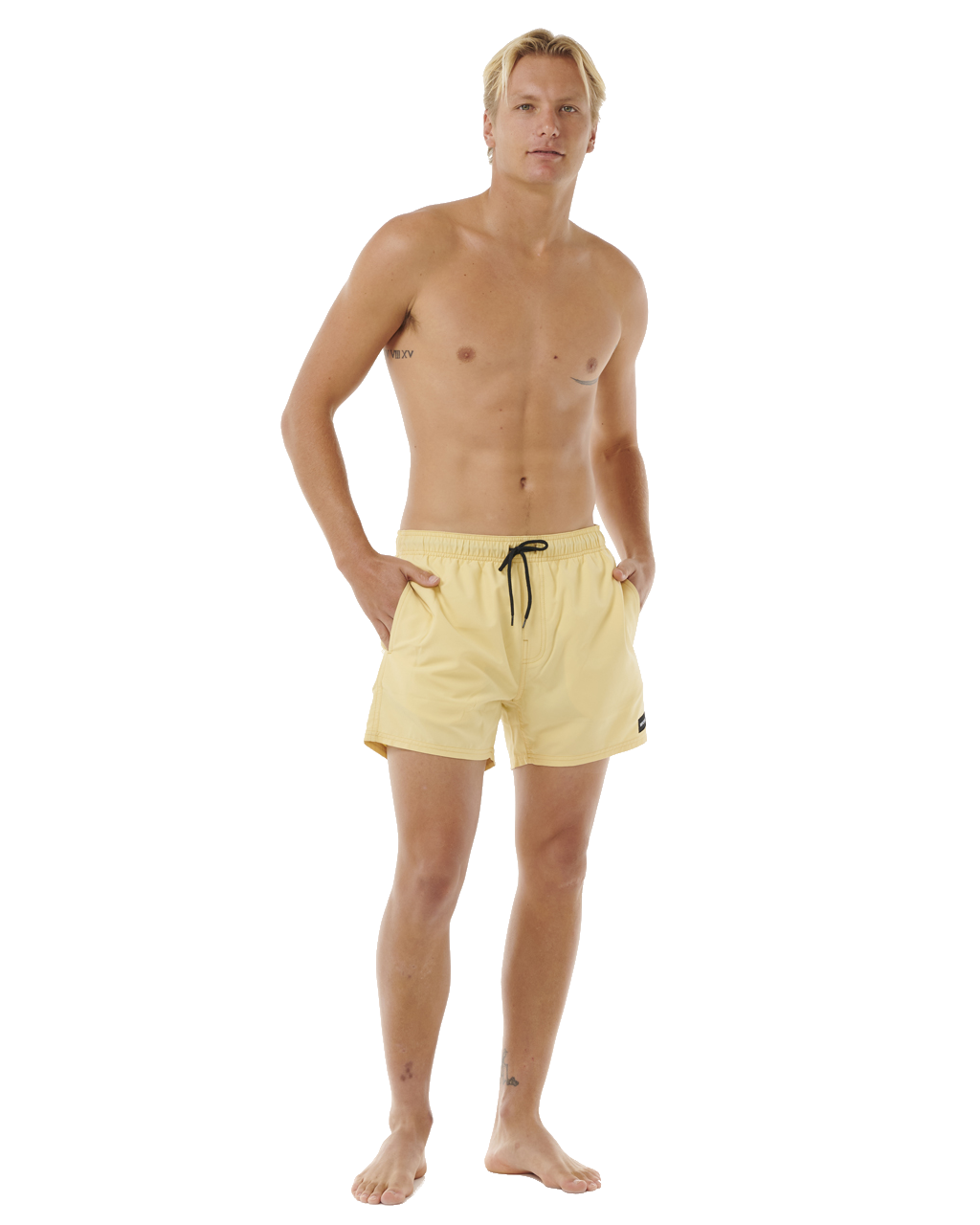 The Rip Curl Mens Offset Volley Shorts in Straw