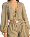 Desi Blouson Top in Sage