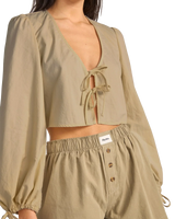 Desi Blouson Top in Sage