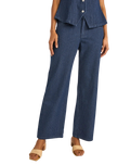Pinstripe Trousers in Indigo