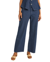 Pinstripe Trousers in Indigo