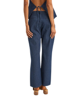 Pinstripe Trousers in Indigo