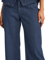 Pinstripe Trousers in Indigo