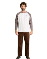 The Rhythm Mens Foster Shirt in Bone