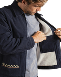 The Rhythm Mens Arugam Twill Jacket in Midnight Navy