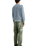 The Rhythm Mens Polu Crew Knit Jumper in Washed Blue