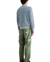 The Rhythm Mens Polu Crew Knit Jumper in Washed Blue