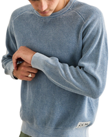 The Rhythm Mens Polu Crew Knit Jumper in Washed Blue