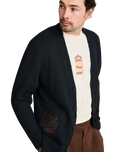 The Rhythm Mens Heritage Bloom Cardigan in Midnight