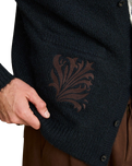The Rhythm Mens Heritage Bloom Cardigan in Midnight