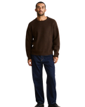 Vintage Waffle Knit Jumper in Chocolate