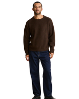 Vintage Waffle Knit Jumper in Chocolate
