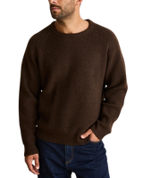 The Rhythm Mens Vintage Waffle Knit Jumper in Chocolate