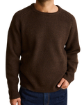 The Rhythm Mens Vintage Waffle Knit Jumper in Chocolate