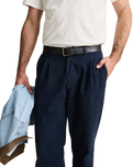 The Rhythm Mens Twill Pressed Trousers in Navy