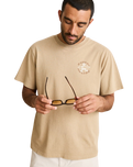 The Rhythm Mens Jaunt Vintage T-Shirt in Macadamia