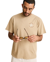 The Rhythm Mens Jaunt Vintage T-Shirt in Macadamia