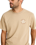 The Rhythm Mens Jaunt Vintage T-Shirt in Macadamia