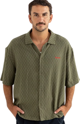Wash Check Relaxed Shirt in Green