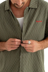 Wash Check Relaxed Shirt in Green
