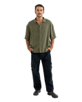 Wash Check Relaxed Shirt in Green
