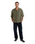 Wash Check Relaxed Shirt in Green
