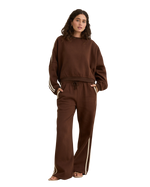 The Rhythm Womens Contrast Track Joggers in Brown