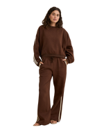 The Rhythm Womens Contrast Sweatshirt in Brown