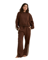 The Rhythm Womens Contrast Sweatshirt in Brown