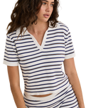 The Rhythm Womens Rommy Knit Top in Vintage Stripe