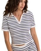 The Rhythm Womens Rommy Knit Top in Vintage Stripe