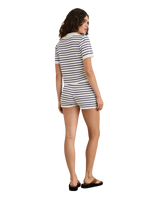 The Rhythm Womens Rommy Knit Top in Vintage Stripe