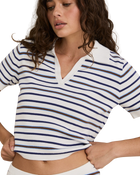 The Rhythm Womens Rommy Knit Top in Vintage Stripe