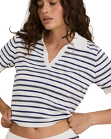 The Rhythm Womens Rommy Knit Top in Vintage Stripe