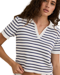 The Rhythm Womens Rommy Knit Top in Vintage Stripe
