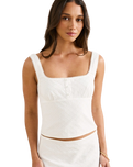 The Rhythm Womens Lia Broderie Top in White