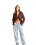 The Rhythm Womens Polka Dot Tie Front Shirt in Cafe