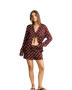The Rhythm Womens Polka Dot Tie Front Shirt in Cafe