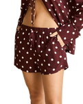 The Rhythm Womens Polka Dot Beach Shorts in Cafe