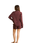 The Rhythm Womens Polka Dot Beach Shorts in Cafe