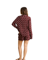 The Rhythm Womens Polka Dot Beach Shorts in Cafe