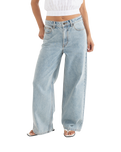 The Rhythm Womens Boyfriend Jeans in Blue Wash