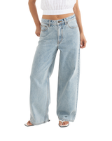 The Rhythm Womens Boyfriend Jeans in Blue Wash